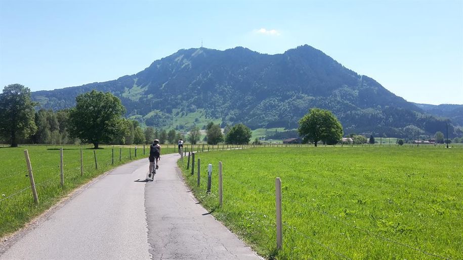 Blick auf den Grünten von Häuser