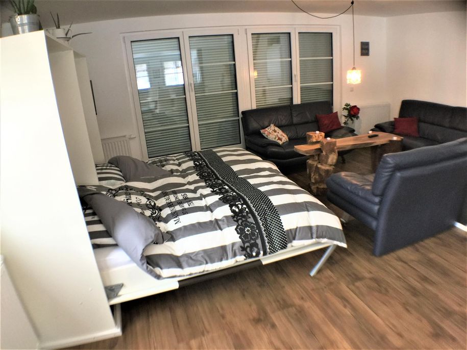 Apartment A mit ausgeklappten Schrankbetten