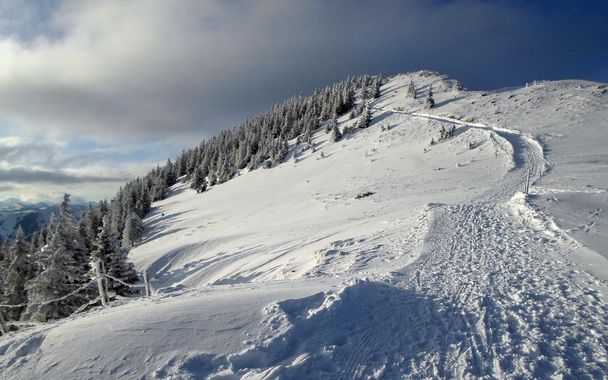 Blick von der Abfahrt zurück zur Ostlerhütte