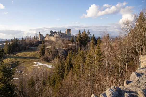 Burgruine Hohenfreyberg von der Ruine Eisenberg gesehen