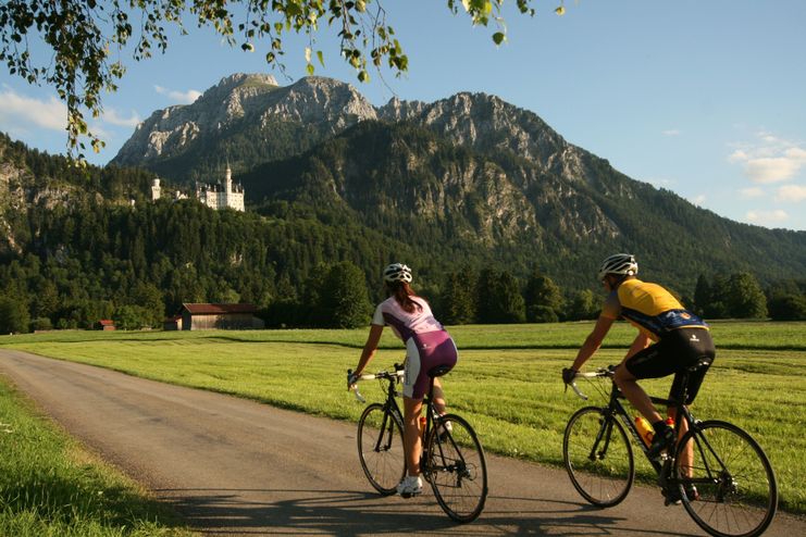 Auf dem Weg: Schloss Neuschwanstein bei Füsse