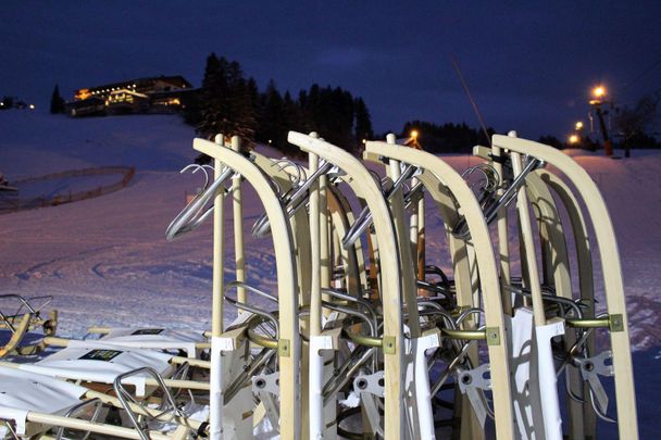 Beim Abendrodeln werden auch Schlitten verliehen