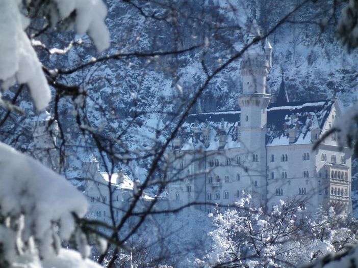 Schloss Neuschwanstein mit Zoom vom Studiobalkon