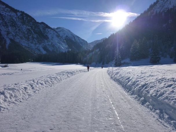 Die Straße zum Vilsalpsee (Fahrverbot von 10-17 Uhr)