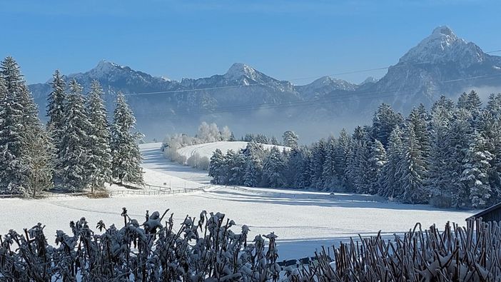 Blick vom Balkon im Winter