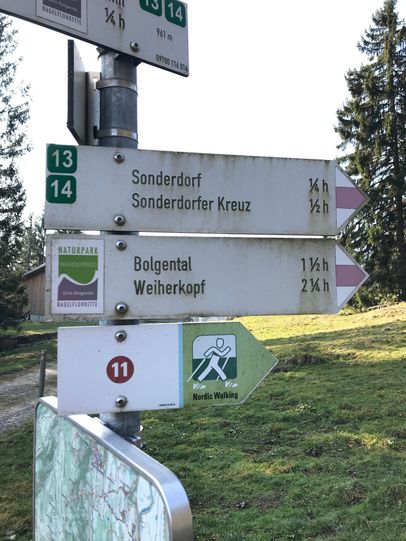 Wegweiser Richtung Sonderdorfer Kreuz