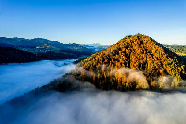 Der Staufen - umgeben vom morgendlichen Nebel