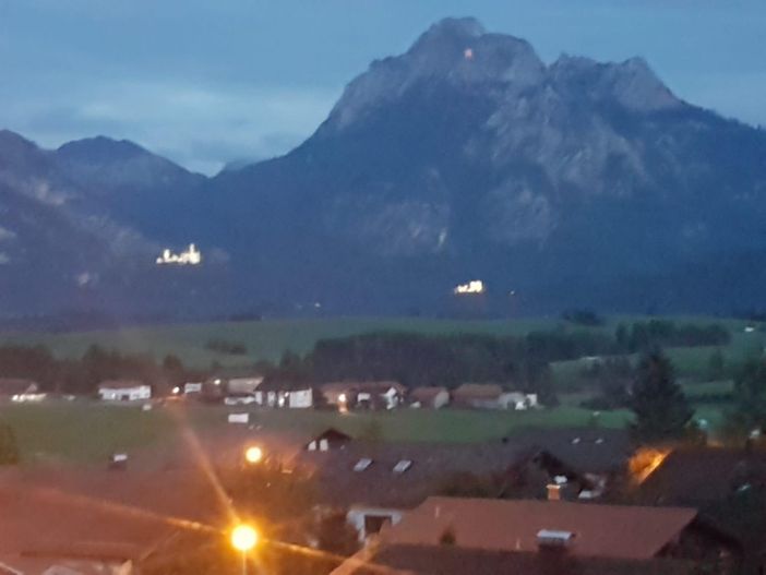 Ausblick Schloss Neuschwanstein bei Nacht