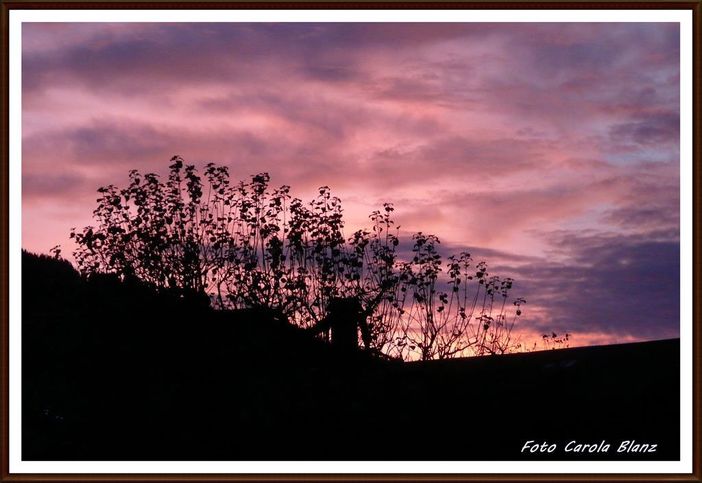 Abendröte vor dem Haus