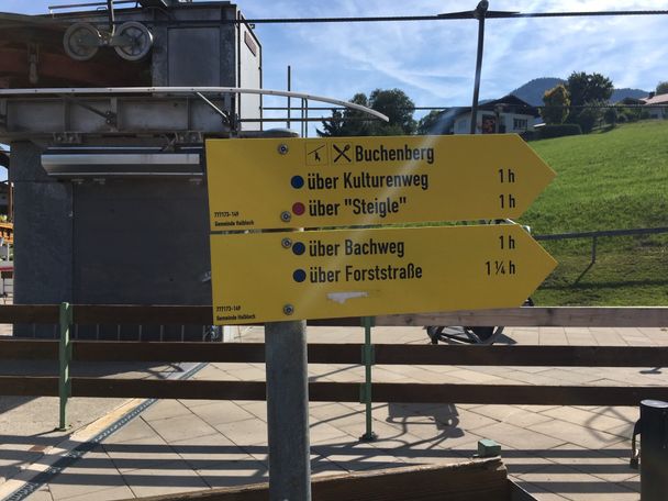 Beschilderung zum Kulturenweg auf den Buchenberg