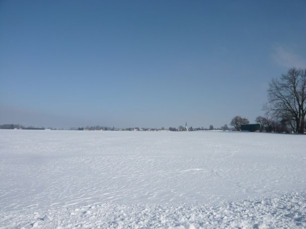 Blick vom südlichen Loipen-Wendepunkt Richtung Durach