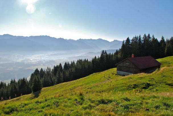 Aussicht auf den Allgäuer Hauptkamm