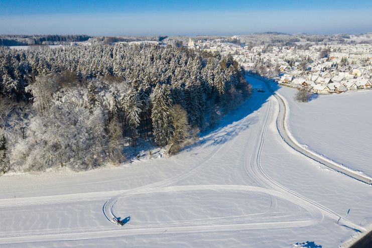 Loipeneinstieg in der Straße nach Ziegelberg