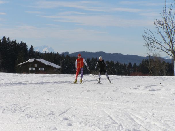 Langlauf vor der Bergkulisse in der Golfplatzrunde (6)