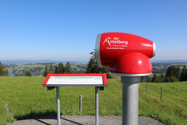 Viscope mit Lehrtafel des Geologischen Lehrpfads "Steinmeile"