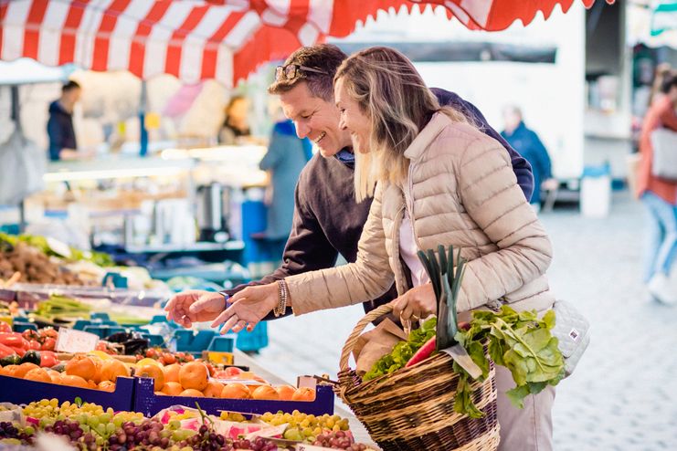 Wochenmarkt in Wangen im Allgäu